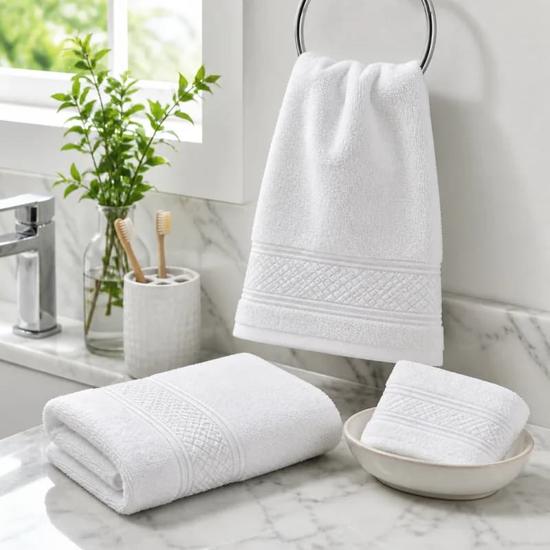 Dobby Border Towels